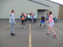 Fifth and Six Graders Playing 4 Square