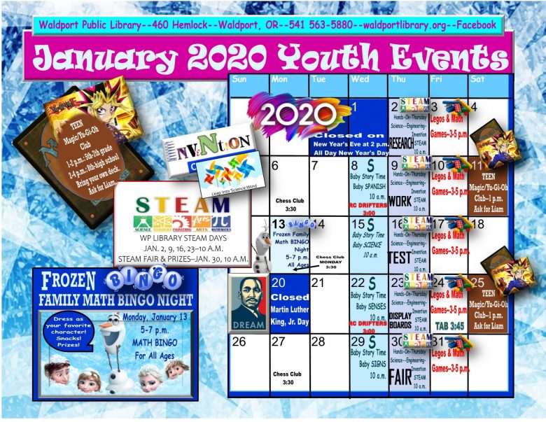 January 2020 youth events calendar