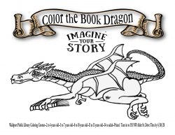 June Summer Reading Program Book Dragon Coloring page jpg
