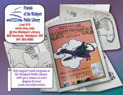 Friends of the Waldport Library coloring book sale poster jpg