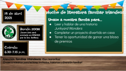 Irish Family Literacy Night Flyer3 Spanish