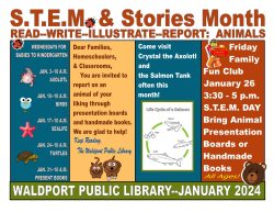 January 2024 STEM and Stories Animal presentation opportunities jpg