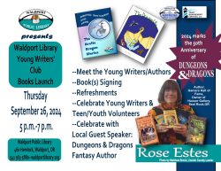 September 2024 Young Writers Book Launch with Rose Estes updated jpg